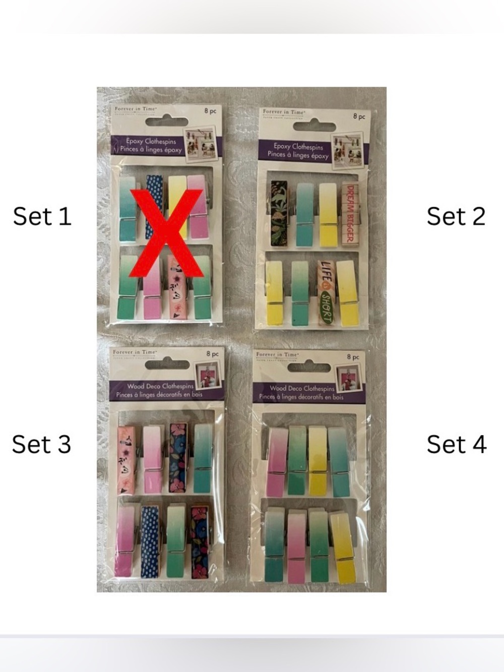 💕 5 for $25 💕 Forever In Time Decorative Clothespins - Assorted 8-piece Sets